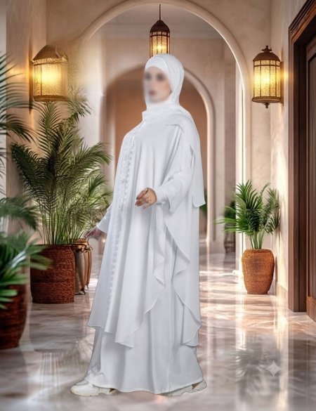 طقم العمرة بيسك كات مع كاب مع شال تلبيس ل 100 كيلو